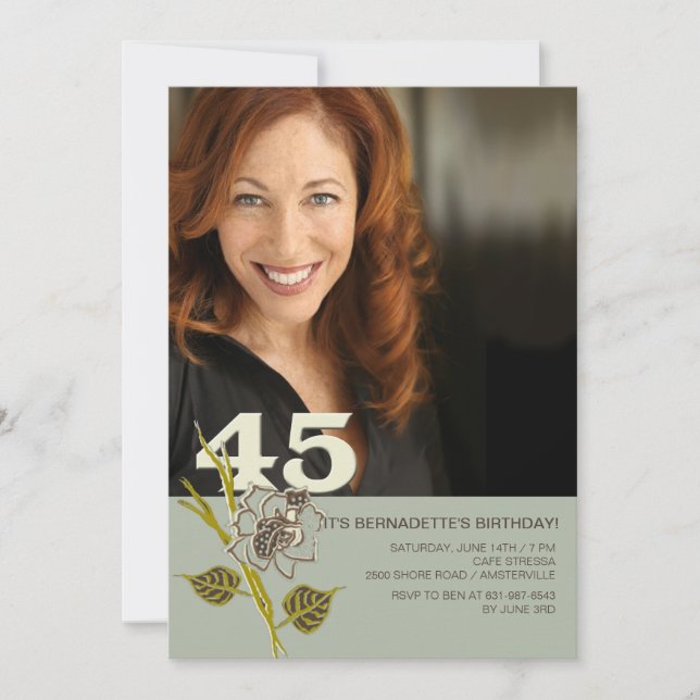45. Geburtstag Foto Einladung (Vorderseite)