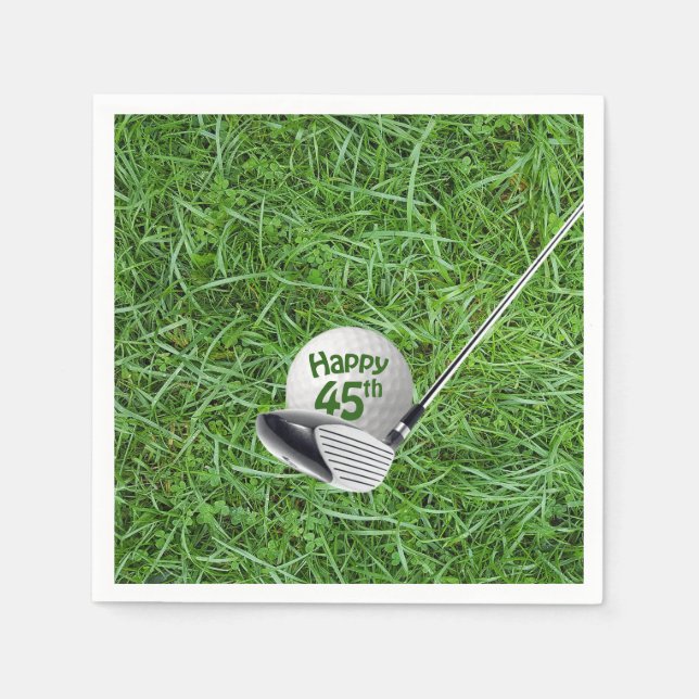 45. Geburtstag Golf Ball und Club Serviette (Vorderseite)