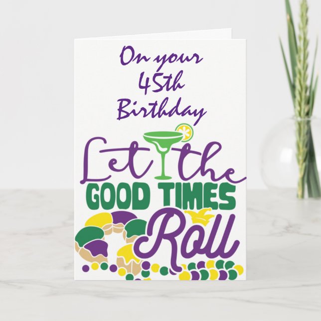 "45. GEBURTSTAG" LIESS DIE GUTE ZEITROLLE KARTE (Vorderseite)