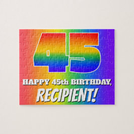 45. Geburtstag — mehrfarbiges Regenbogenmuster "45