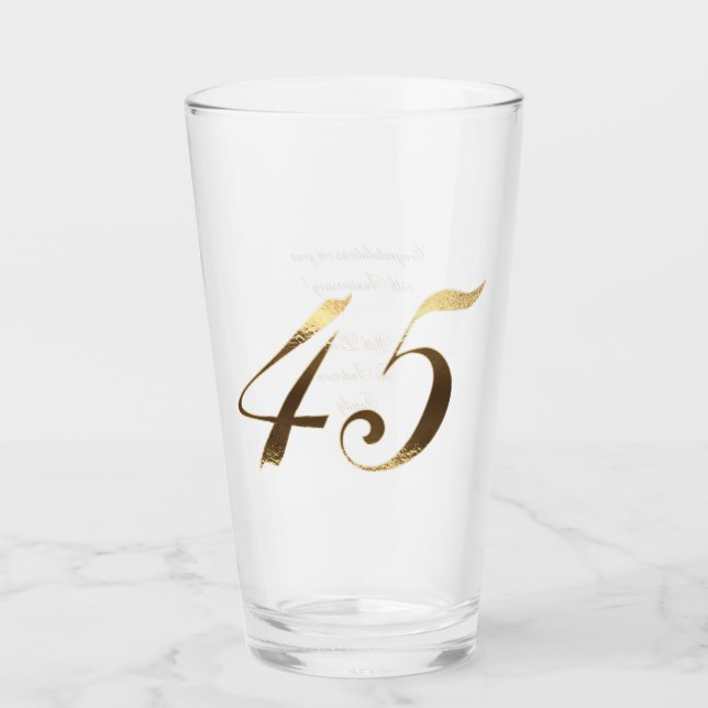 45. Geburtstag Saphir Hochzeit Jahrestag Glas (Vorderseite)