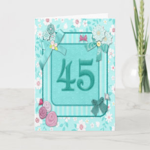 45. Geburtstagskarte mit Blume Karte