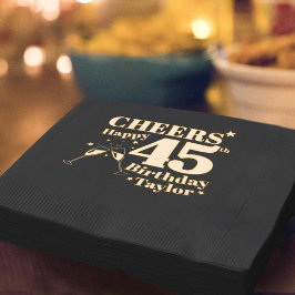 45. Geburtstagsparty jubelt Champagnergläser Servietten Mit Folie