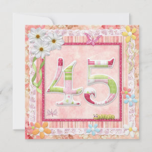 45. Geburtstagsparty Scrapbooking Stil Einladung