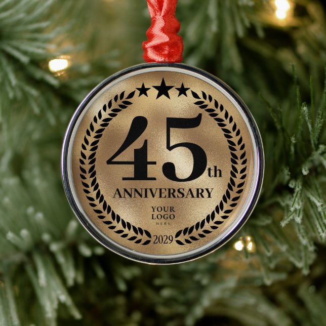 45. Geschäftsjubiläum Gold Weihnachten Ornament Aus Metall (Baum)