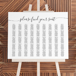 45 große Tische finden Ihre Sitzkarte Poster