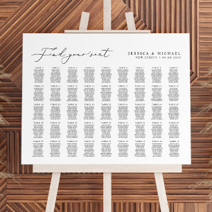45 große Tische finden Ihre Sitzkarte Poster