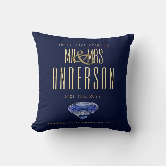 45. Hochzeitsfeier Modernes Geschenk Kissen (Vorderseite)