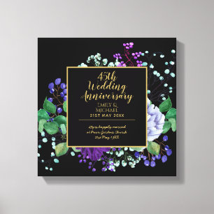 45. Hochzeitsjubiläum Geschenk Saphirblaue Blume Leinwanddruck