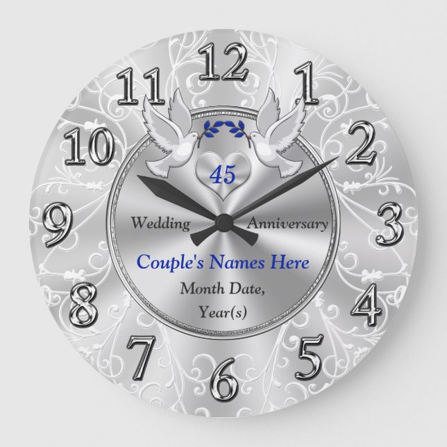 45. Hochzeitspenden, Liebesvögel Große Wanduhr (Vorderseite)