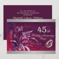 45. Hochzeitstag Elegantes Party