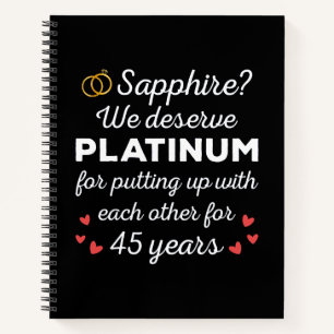45. Hochzeitstag I - Sapphire Funny Couple Notizbuch