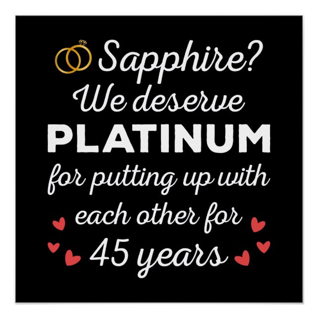 45. Hochzeitstag I - Sapphire Funny Couple Poster (Vorderseite)