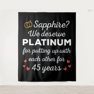 45. Hochzeitstag I - Sapphire Funny Couple Wandteppich