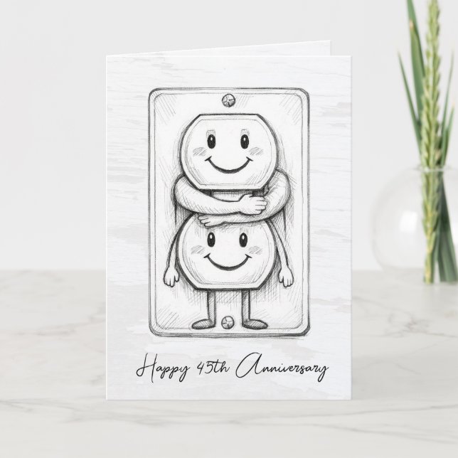 45. Hochzeitstag Steckdose  Karte (Vorderseite)
