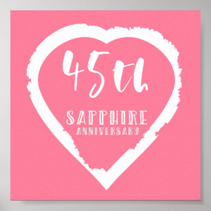 45. Hochzeitstag traditioneller Saphir Poster