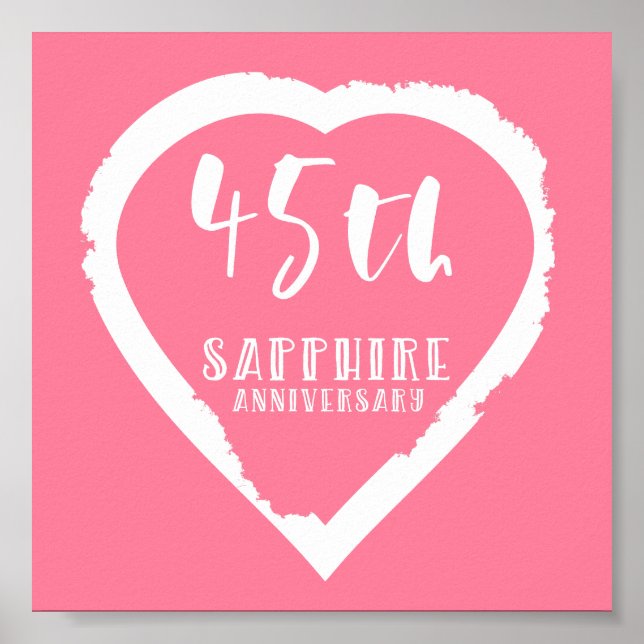 45. Hochzeitstag traditioneller Saphir Poster (Vorne)