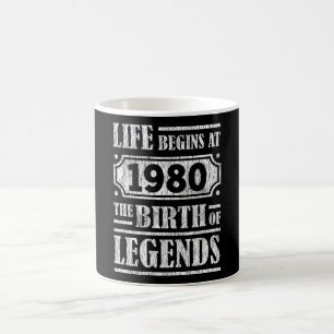 45 Jahre alt 1980 Geburt der Legende 45. Geburtsta Kaffeetasse