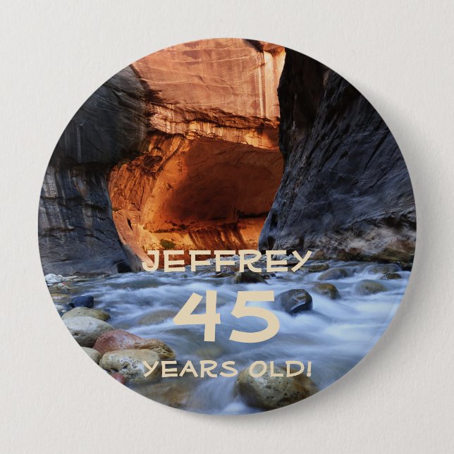 45 Jahre alt, Zion Nationalpark die Pfeile, Name Button (Vorderseite)
