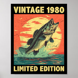 45 Jahre altes Geschenk 1980 Fischfang Fisch 45. Poster