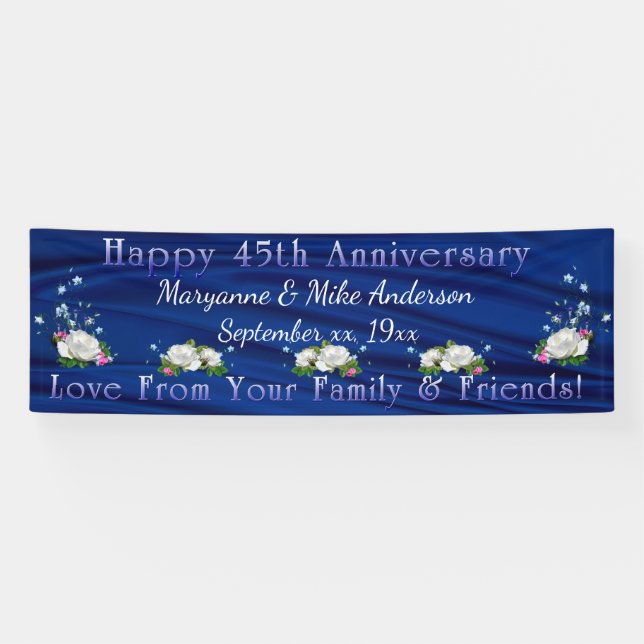 45-jähriges White Roses Sapphire Custom Banner (Horizontal)