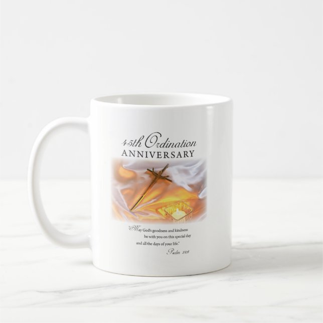 45. Jubiläum der Ordination, Kreuzkerze Kaffeetasse (Links)