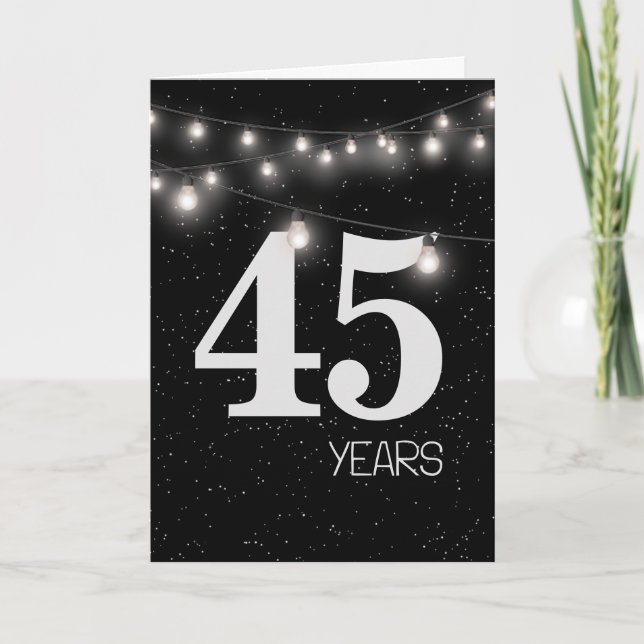 45. Jubiläum mit Leuchten und Sternen Karte (Vorderseite)
