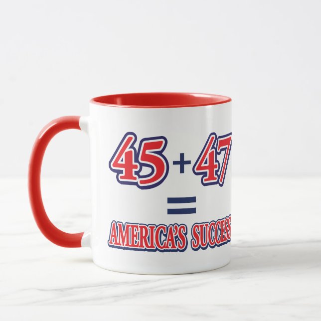 45 Plus 47 bedeutet Erfolg Tasse (Links)
