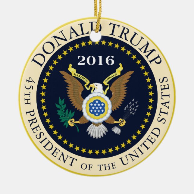 45. Präsident der Vereinigten Staaten Keramikornament (Vorne)