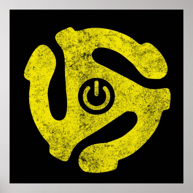 45 RPM Adapter Power Symbol Sticker Retro Vinyl  Poster (Vorne)