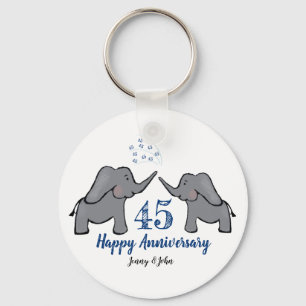 45. Saphir Hochzeitstag Elefant Schlüsselanhänger