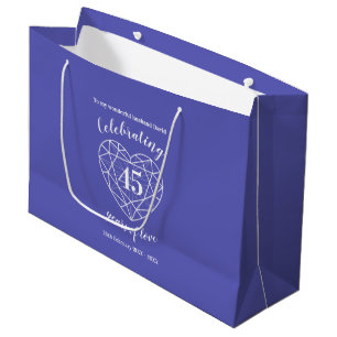 45. Saphire Jubiläum 45 Jahre blaue Tasche Große Geschenktüte