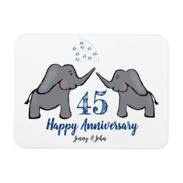 45. Sapire Hochzeitstag niedlicher Elefant Magnet
