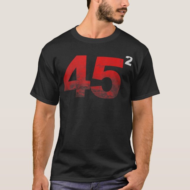 45 Squared Trump Wiederwahl bedrückte vinta T-Shirt (Vorderseite)
