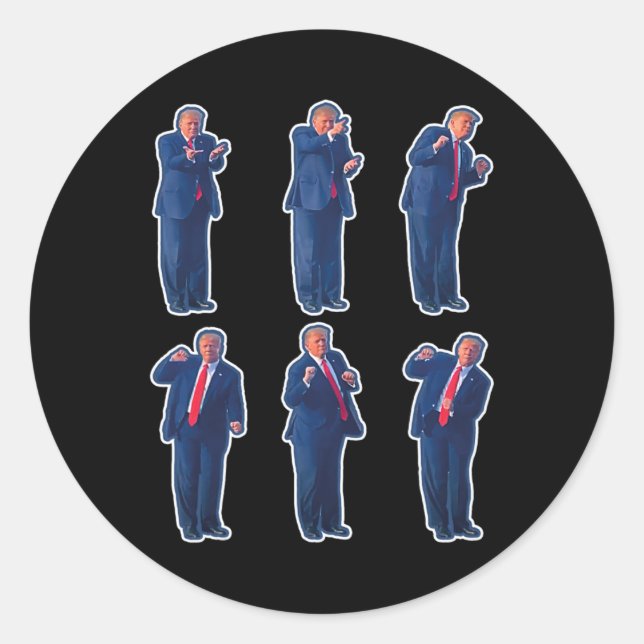 45 Tanz Donald Trump 47. Präsident Trump 1 Runder Aufkleber (Vorderseite)