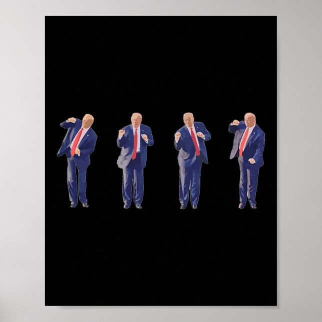45 Tanzpräsident Donald J Trump 2024 Niemals Surre Poster (Vorne)