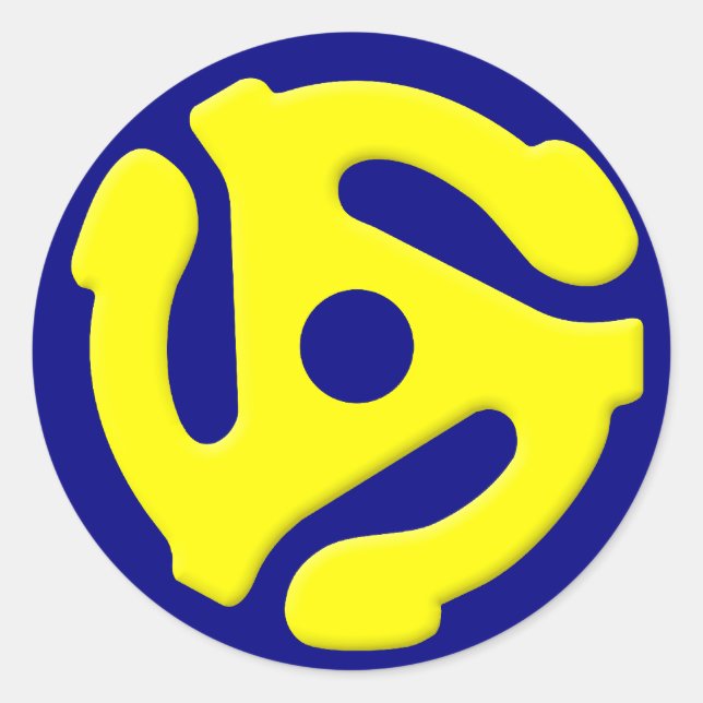 45 U/min Gelb Runder Aufkleber (Vorderseite)