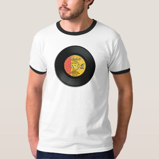 45 Uhr Rockin' um das Weihnachtsbaum T-Shirt (Vorderseite)