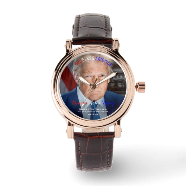 45. und 47. US-Präsident Donald Trump Armbanduhr (Vorderseite)