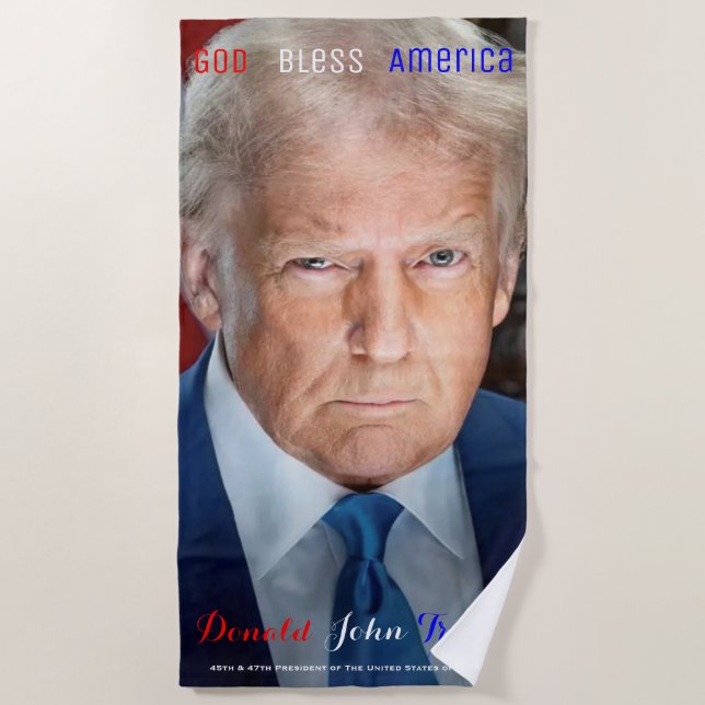 45. und 47. US-Präsident Donald Trump Strandtuch (Vorderseite)