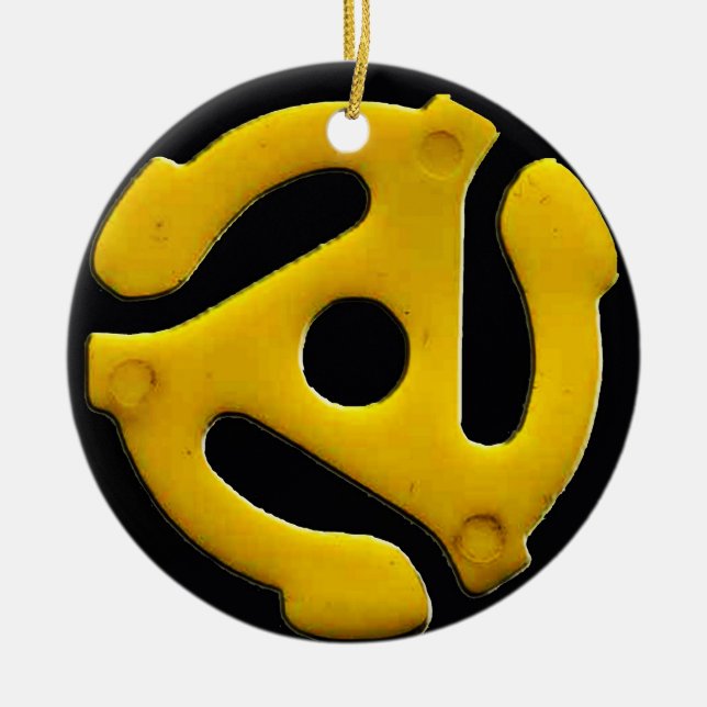 45 VinylRekordalbum-Plastikeinsatz Keramik Ornament (Vorne)