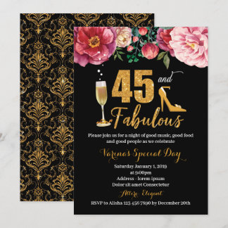 45e anniversaire Invitation pour les femmes