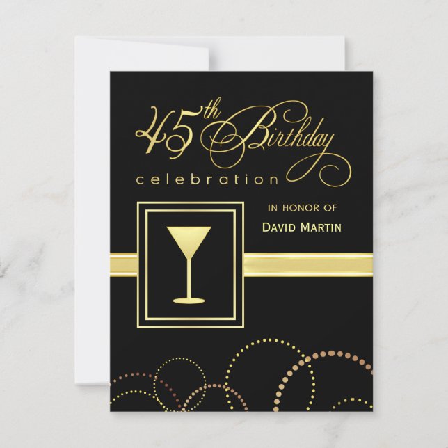 45e anniversaire Invitations à la fête - avec Mono (Devant)