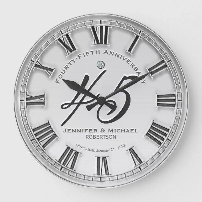 45e anniversaire Mariage d'argent Grande horloge (Recto)