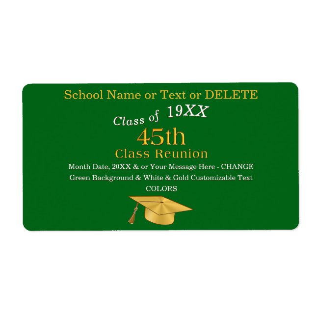 45e classe Étiquettes de la Réunion, Vert et Or (Devant)