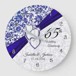 45th / 65th Sapphire Wedding Anniversary Große Wanduhr