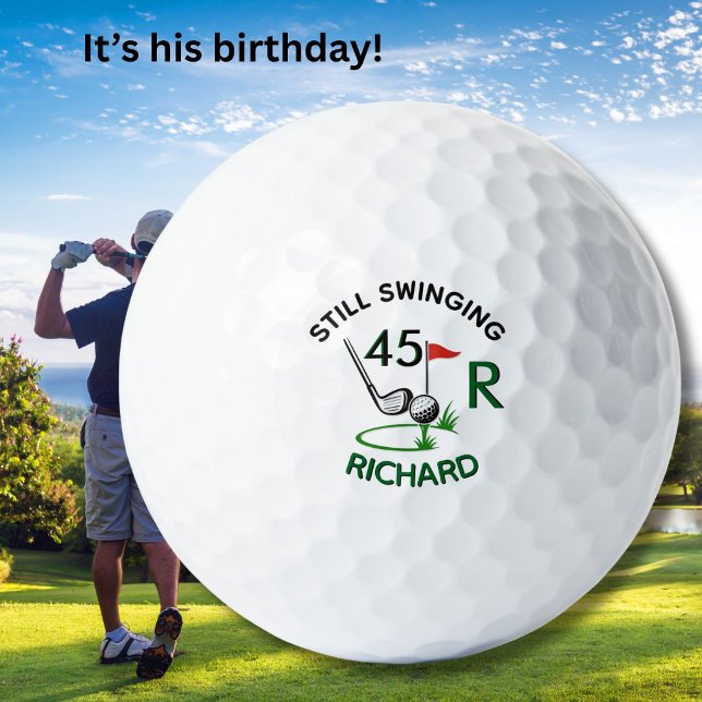 45th Birthday Men's Monogram Name Golfball (Von Creator hochgeladen)