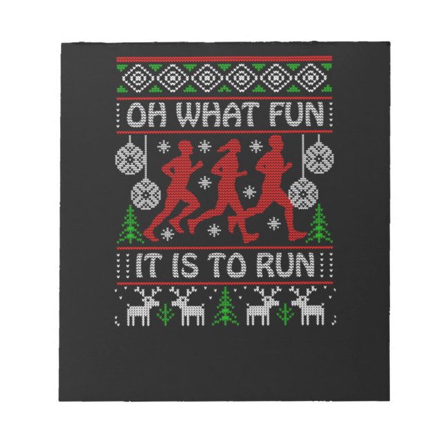 46.Christmas Geschenkidee für Läufer Oh, was Spaß  Notizblock (Vorderseite)