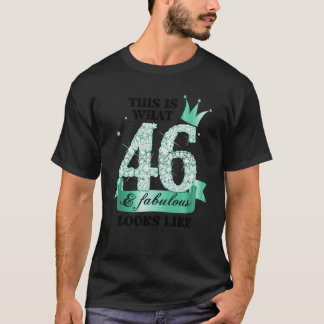 46 & Fabulous I Turquoise White Party Group Foto T-Shirt