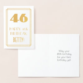 46. Geburtstag: Art Deco Inspiriert Look "46" & Na Folienkarte